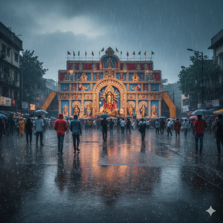 ଲଘୁଚାପ ବର୍ଷା ରେ ଭାସିବ ଦୁର୍ଗା ପୂଜା